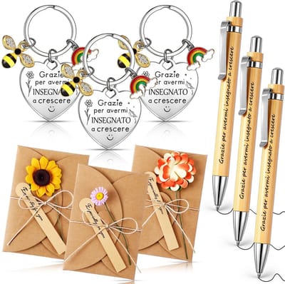 Dailygoods- Eindejaarsgeschenken Creatieve Cadeauset - Bedankcadeaus Leerkrachten - Sleutelhangers/Pennen - Wenskaarten/Enveloppen - Aandenken - Verfijnde Decoratie
