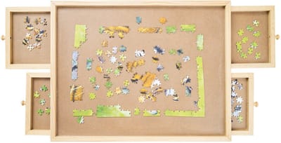 Core® Puzzelplaat voor Legpuzzel – Puzzelbord Met Opbergsysteem en 4 Lades – Bruin- 67cm x 45cm x 1cm