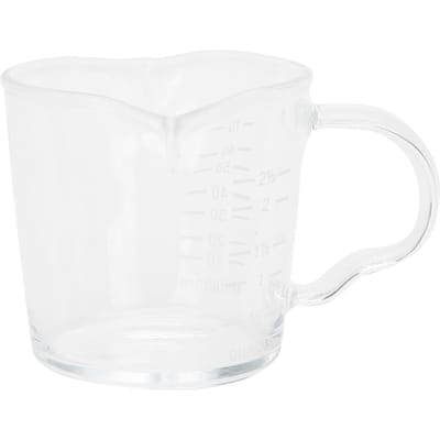 Tasse à café avec double bec verseur, verre borosilicate fait main, 70 ml white
