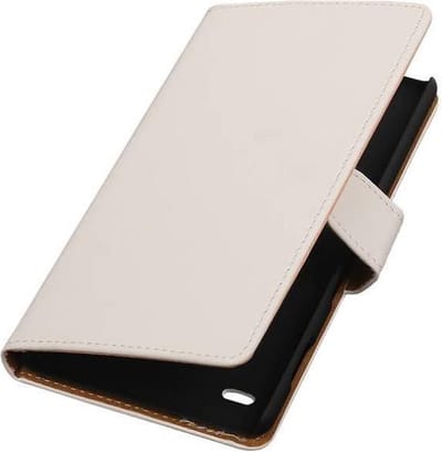 Bookstyle Wallet Case Hoesjes Geschikt voor Sony Xperia C4 Wit