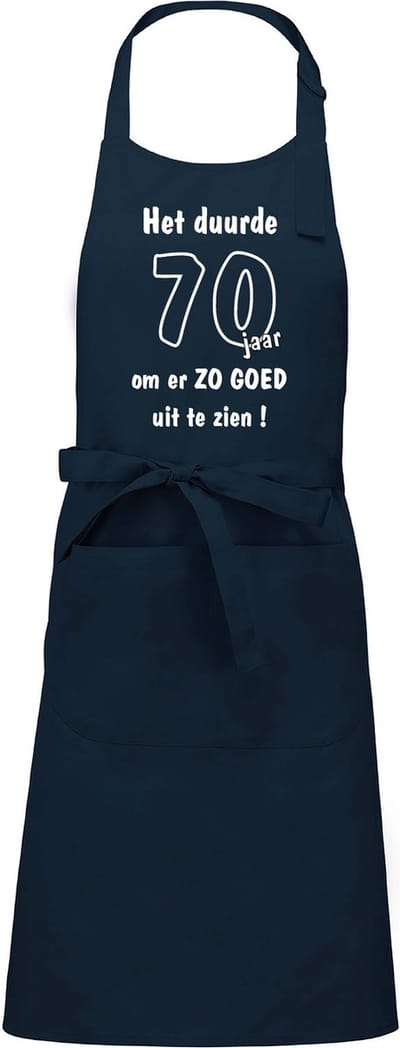 Mijncadeautje - Keukenschort - BBQ schort - Het duurde 70 jaar - navy blue