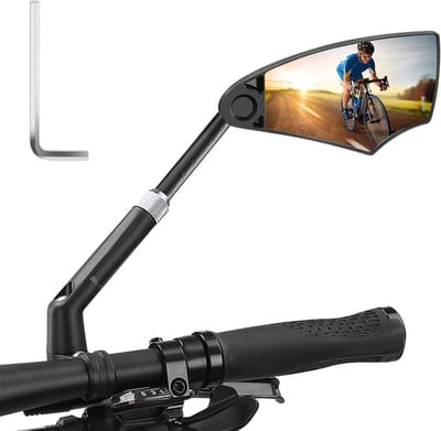 Verstelbare Fietsspiegel voor Stuur, Schokbestendig, HD Glas, 360° Draaibaar, Opvouwbaar, Geschikt voor E-Bikes en MTB's, 20-23 mm Bevestiging