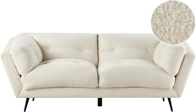 LENVIK - Driezitsbank - Wit - Bouclé
