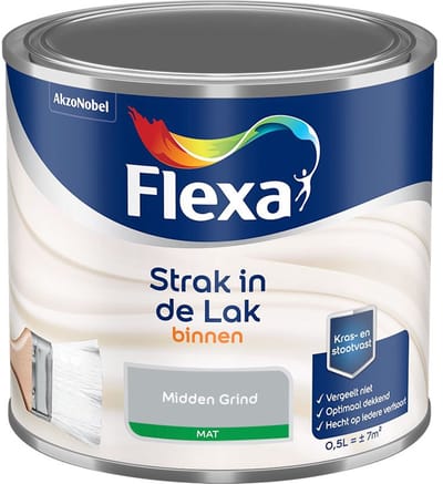 Flexa - Strak In De Lak Binnenlak Mat - Midden Grind - Mengverf - 500 Ml