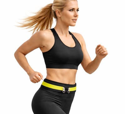 Running Belt Dames I Heuptas I Elastische Heuptas I Sporttas I Hardlooptas I Fanny Pack I Zip Pouch I Zwart/Neon Groen