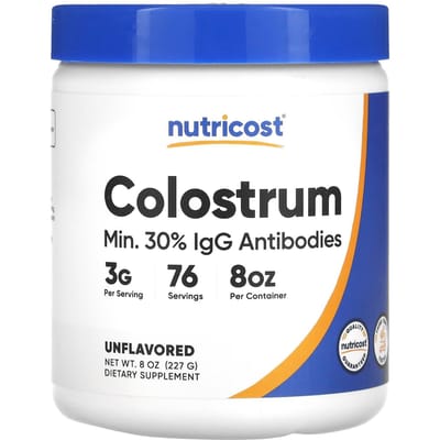 Nutricost, Colostrum, Ongezoet, 3 g (227 gr)