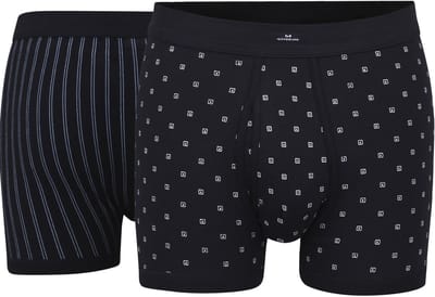 Gotzburg heren boxer lang met gulp (1-pack) - donkerblauw