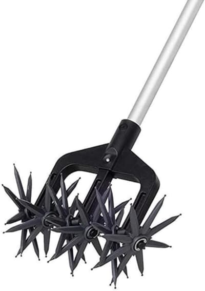 RUX® Gazonbeluchter – Gazon Beluchter Met Aanpasbare Grote – Gras Beluchten – Beluchter Met Afneembare Rollen – Gazonverluchter – Cultivator Gereedschap - Zwart - 24cm x 24cm x 24cm