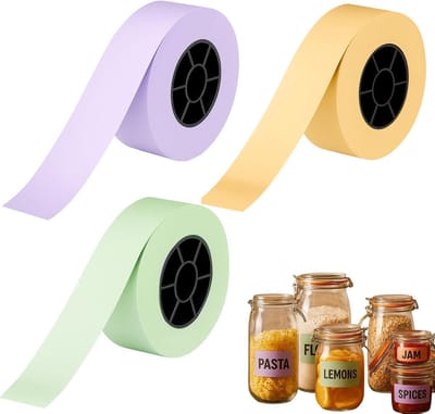 Thermal Labels Self-Adhesive 50 x 30 mm 3 Rolls Coloured (Orange, Green, Purple), Without Ink, Compatible with Thermal - ShopVlot