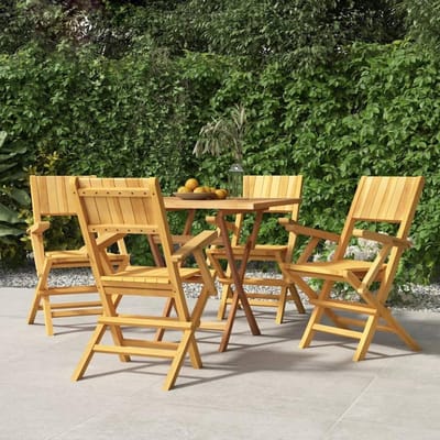 Tuinstoelen Klapbaar - Hout Stoelen - Buiten Zitten - Massief Teak - 55 x 61 x 90 cm - Bruin