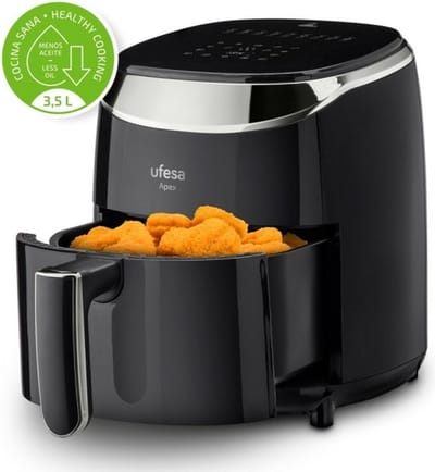 Ufesa - Apex Black 1200W - 3,5 L Heteluchtfriteuse - Air Fryer - BPA & PFOA vrij