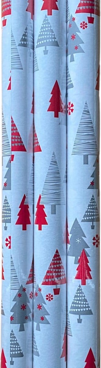 FESTIVE GIFTS Inpakpapier - Cadeaupapier - 200 x 70cm - 3 rollen - Kerst - Luxe Cadeauverpakking - WIT