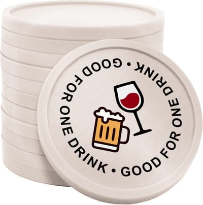 CombiCraft Good for one drink consumptiemunt Ø29mm enkelzijdig bedrukt parelmoer - 100 stuks
