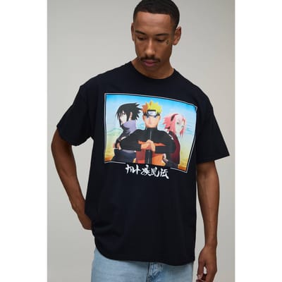 Oversized Naruto Sakura Licentie Print T-shirt | Black | Size Small