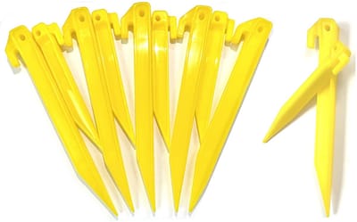Dailygoods- Tent Haringen 24 Stuks - 12x150mm/12x220mm - Duurzaam Kunststof - Voor Luifel/Camping - Veiligheidswaarschuwing - Geschikt voor Tuin en Strand - Grondpennen
