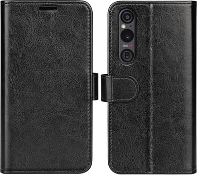 MobyDefend Hoesje - Geschikt voor Sony Xperia 1 VI - Wallet Book Case (Sluiting Achterkant) - Zwart