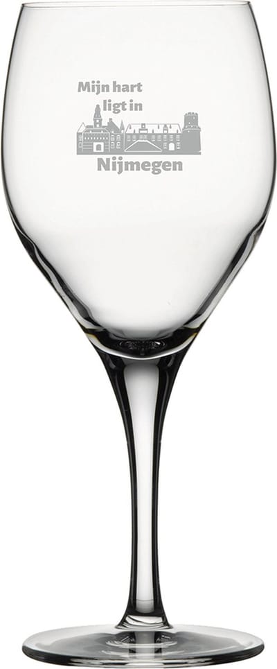 Gegraveerde Rode wijnglas 42,5cl Nijmegen