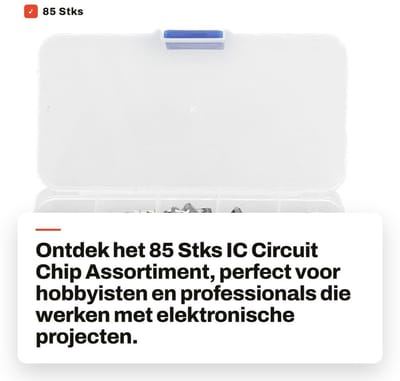 Dailygoods - 85 Stks IC Circuit Chip Assortiment - Geïntegreerde IC Chips - Met opbergdoos - Geschikt voor elektronica - Voor timer en audio versterker