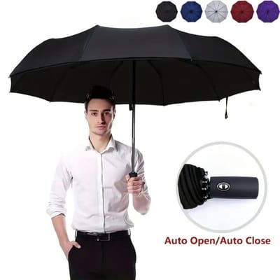 Nivard Moderne Golf Paraplu - Stormparaplu - Opvouwbaar - Windproof - Stormproef - UV Bescherming - Umbrella - Draagbaar - Zwart