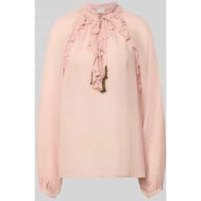 relaxed fit blouse met rijgveter en volants