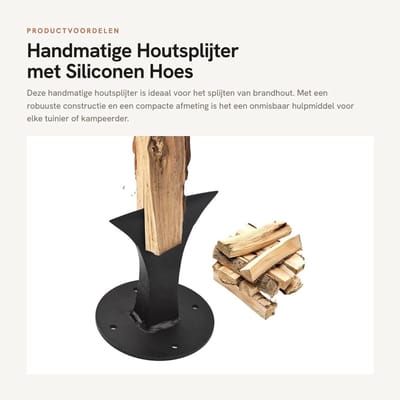 Dailygoods- Houtsplijter Robuuste Constructie - Handmatige Houtsplijter - Kloofwig - Houtsplijter voor Brandhout - Compact en Duurzaam - Inclusief Montagegaten - Houtkliever
