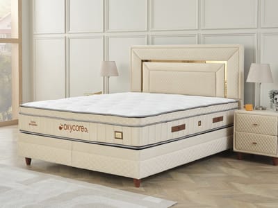 BSS Bedding Oxycore - Complete Boxspring - Boxspring 140x200 - Boxspring met Opbergruimte - Bedden - Slaapkamerbed - 1 x Matras met Topper - 2 x Bedbox - 1 x Hoofdbord -Vlekbestendige & Gemakkelijk te Reinigen Stof