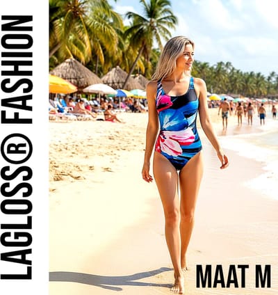 LaGloss® Dames Eendelig Badpak met Open Rug & Bloemenprint – Comfortabele Zomer Strandoutfit - Hoge Stretch Zwemkleding - Maat M
