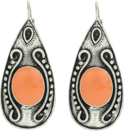 Vintage oorhanger - oranje detail - Behave