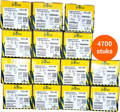 Nogel zelfborende en verzinkende schroeven torx - Voordeelpakket 4.700 stuks