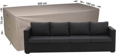 Raffles Covers Loungebank hoes - 300 x 100 H: 75 cm - RLB300straight - Waterdicht - Ademend - UV-bestendig - Elastisch rijgkoord - Beschermhoes tuinmeubelen