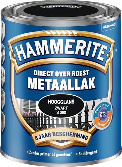 Hammerite - Metaallak Hoogglans - Zwart - 750 Ml