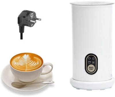 Elektrische melkopschuimer - Melkopschuimer - 4 in 1 - 250 ml Automatische uitschakeling - Roestvrij staal - Elektrische melkopschuimer - Automatische koude en warme opschuimer en melkverwarmer - Draagbare melkopschuimer - Wit