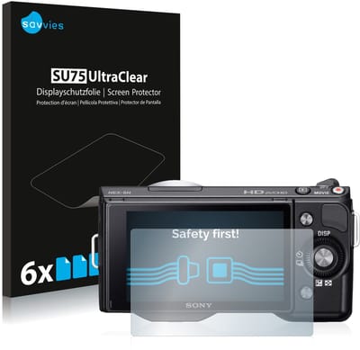 Savvies - Screenprotector voor Sony Alpha NEX-5N - Folie Beschermfolie transparant 6 Stuks