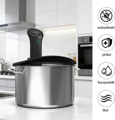 Siliconen Sous Vide Deksel voor Pannen tot 28 cm - Vermindert Verdamping, Behoudt Smaak en Vochtigheid, Ideaal voor Precisiekoken