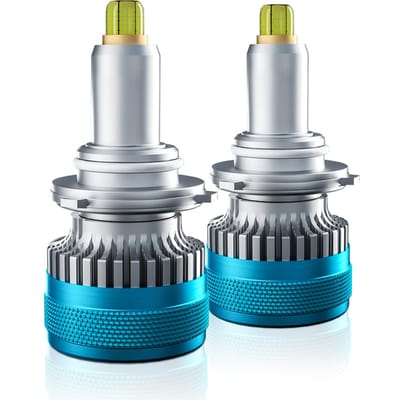 H7 LED-koplampen IP68 Waterdichte auto LED-koplampen 6000K 100W Heldere LED-koplampen, 9006 pauwblauwe kleur
