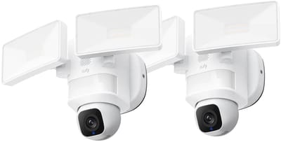 eufy Security E30 Floodlight Camera 2-Pack– 360° Pan & Tilt – 2K Video – AI Detectie en Tracering – 2000 Lumen – Aangepaste Stem- en Lichtwaarschuwingen – 24/7 Opname – Geen Maandelijkse Kosten – Wit