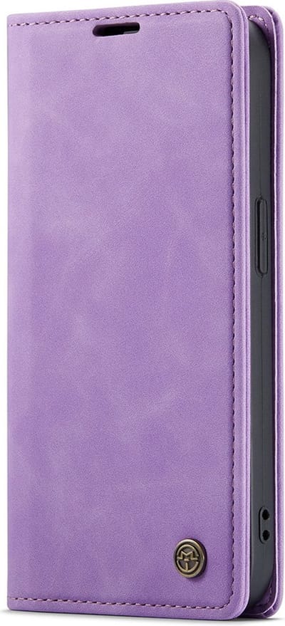 CaseMania Bookcase hoesje geschikt voor Apple iPhone 15 Pro - Effen Lila - Kunstleer