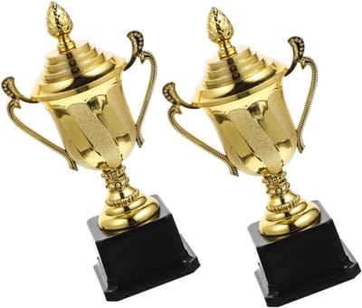 Gouden Trofeeën - Prijzen Bekers - Wedstrijd Belonen - Lichtgewicht Plastic - 6 cm Hoog - Goudkleurig