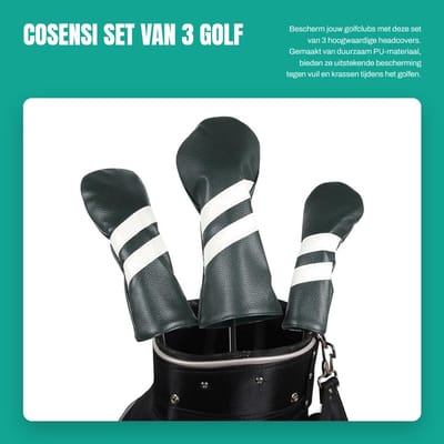 Dailygoods- Golfclub Headcovers 3-Pack - PU Stof - Lichtgewicht - Roteerbaar Label - Professionele Bescherming - Gebruiksvriendelijk Ontwerp - Clubhoes