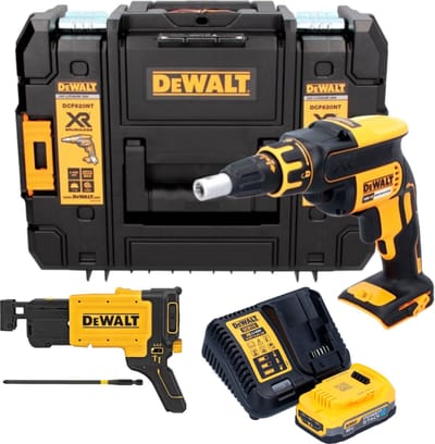 DeWalt DCF 620 E1T accu-droogbouwschroevendraaier 18 V 30 Nm borstelloos + 1x Powerstack accu 1.7 Ah + lader + TSTAK