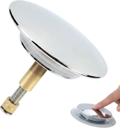 Badstopper 72mm - Chroom Plated Metaal - Universeel Pop Up - Lekvrije Dubbele Seal - SnelShoppen