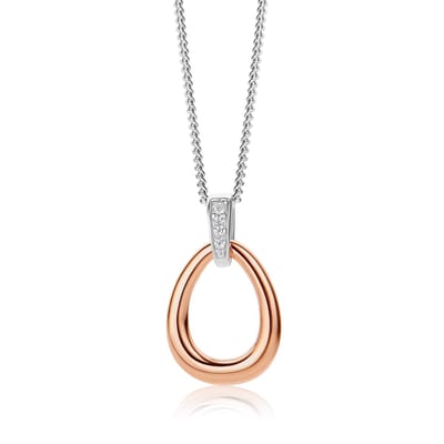 Miore Pure Collier Ketting - Gemaakt van Zilver - Verguld - Handgemaakte Sieraden - Hypoallergeen - Elegante Dames Sieraden - 46 cm
