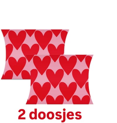2 gondeldoosjes - hartjes XL - Roze - Rood - cadeauzakje - leuk inpakken - valentijnsdag - kusjesdag -Kijk goed naar het formaat in de productomschrijving