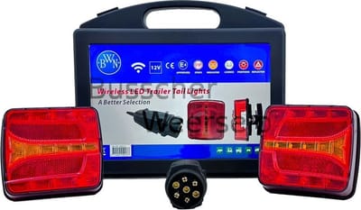 Draadloze Aanhangwagen Verlichting - Kit - 12V - Aanhanger - Aanhangwagenverlichting - Draadloos - Magneet - Kentekenverlichting - Makkelijke mee te nemen - In Koffer - Alles in 1 koffer -