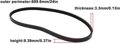 Dailygoods- Aandrijfriem 24 Inch - 2 Stuks - Geribbelde Riem - Compatibel met Craftsman - EPDM Materiaal - Schokbestendig Ontwerp - Transmissieriem