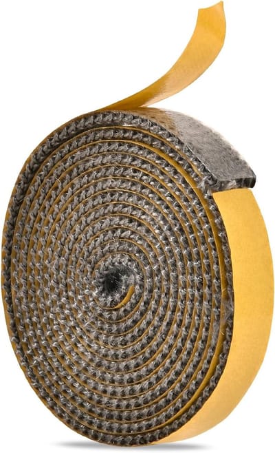 Afdichting voor open haard - zelfklevende schoorsteenafdichting - hittebestendig - zwart - schoorsteendeurafdichting - geschikt voor ovendeur - houtkachel - kachelpijp - 3 mm x 1,5 cm x 2 m.