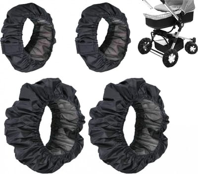 4 Stuks - Wielafdekkingen voor baby's - Kinderwagen - Buggy accessoires - Wielafdekkingen kinderwagen - wielafdekkingen rolstoelen - Waterdichte - Vuilafstotende - Kinderwagen wielen beschermhoezen