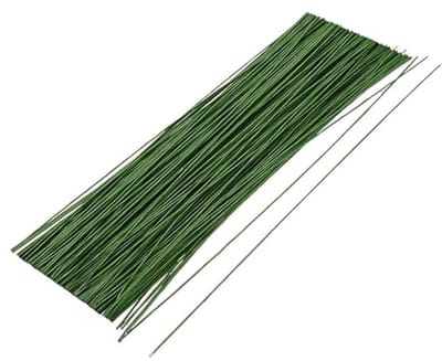 MORAINJAY Floristische draad, knutseldraad, bloemendraad, 26 gauge/0,5 mm, 100 stuks bloemstam van 35,5 cm met papieren verpakking, papierdraad, bloemistische accessoires voor Kerstmis, krans,