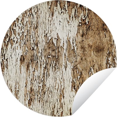 Tuincirkel Hout - Rustiek - Boom - 60x60 cm - Ronde Tuinposter - Buiten