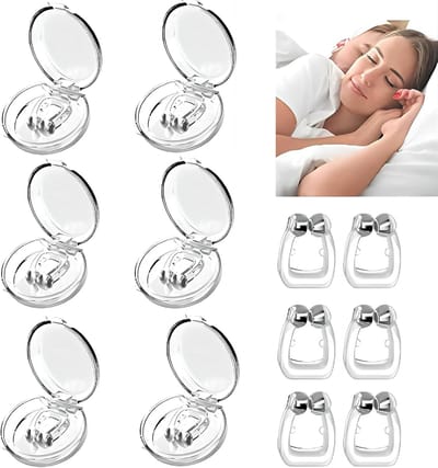 Anti-Snurk Apparaat - Snurkstopper met Verstelbare Magneet - Siliconen Neusclip - Anti-Snurk Neusclip - Transparant - 6 Stuks - 1 Set
